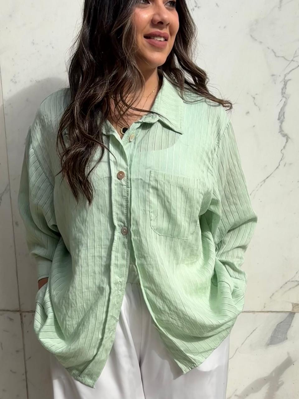 Over sized striped shirt