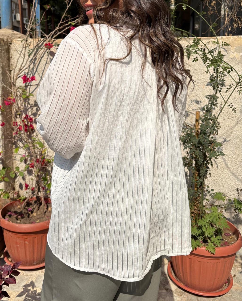 Over sized striped shirt - Image 4