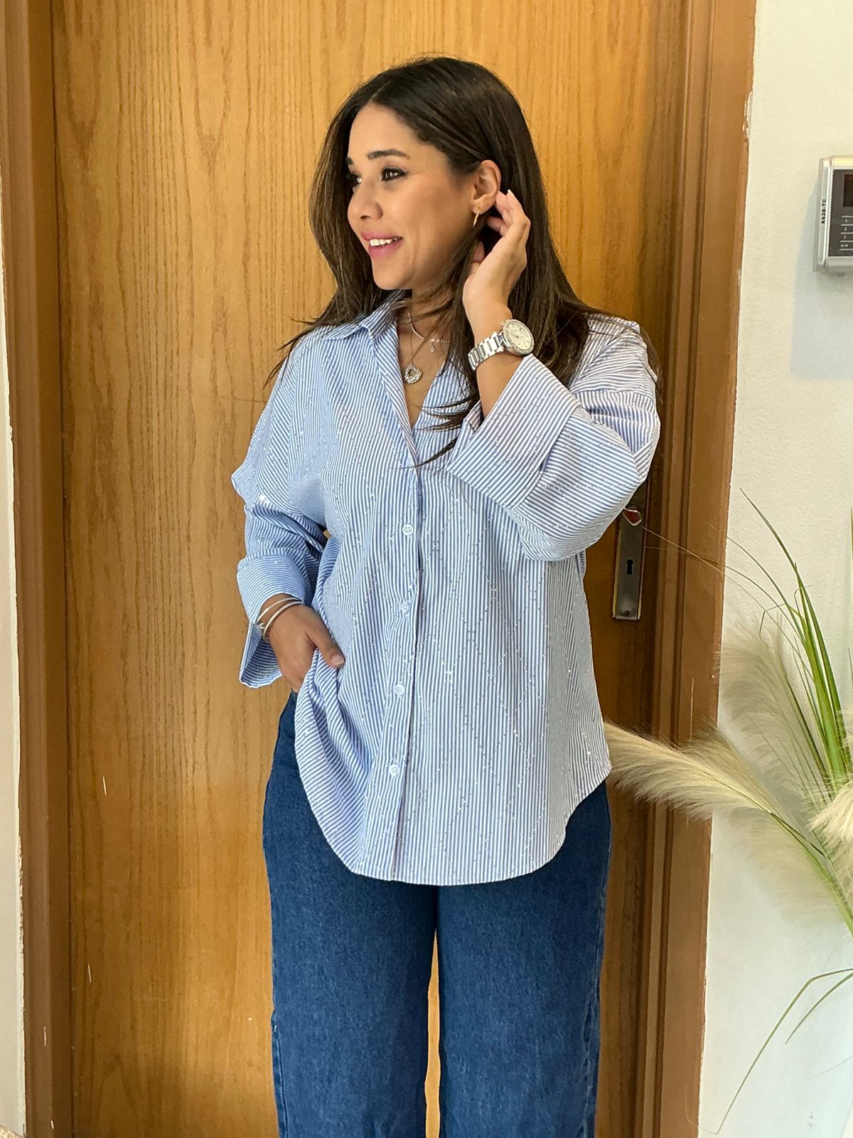 Striped shirt with stras - Image 2