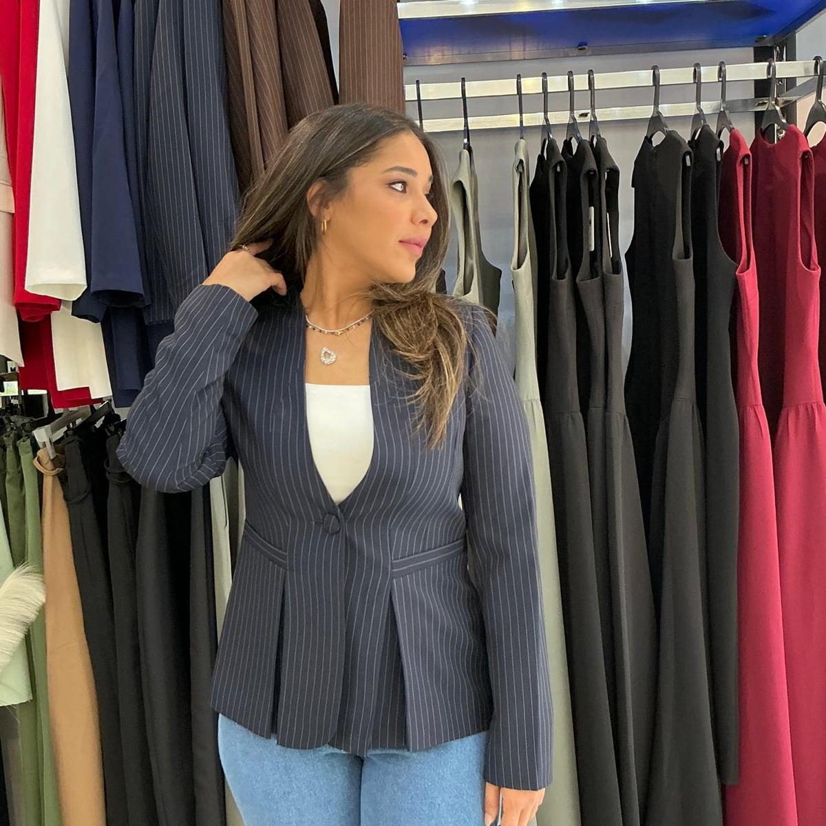 Formal striped blazer - Image 2