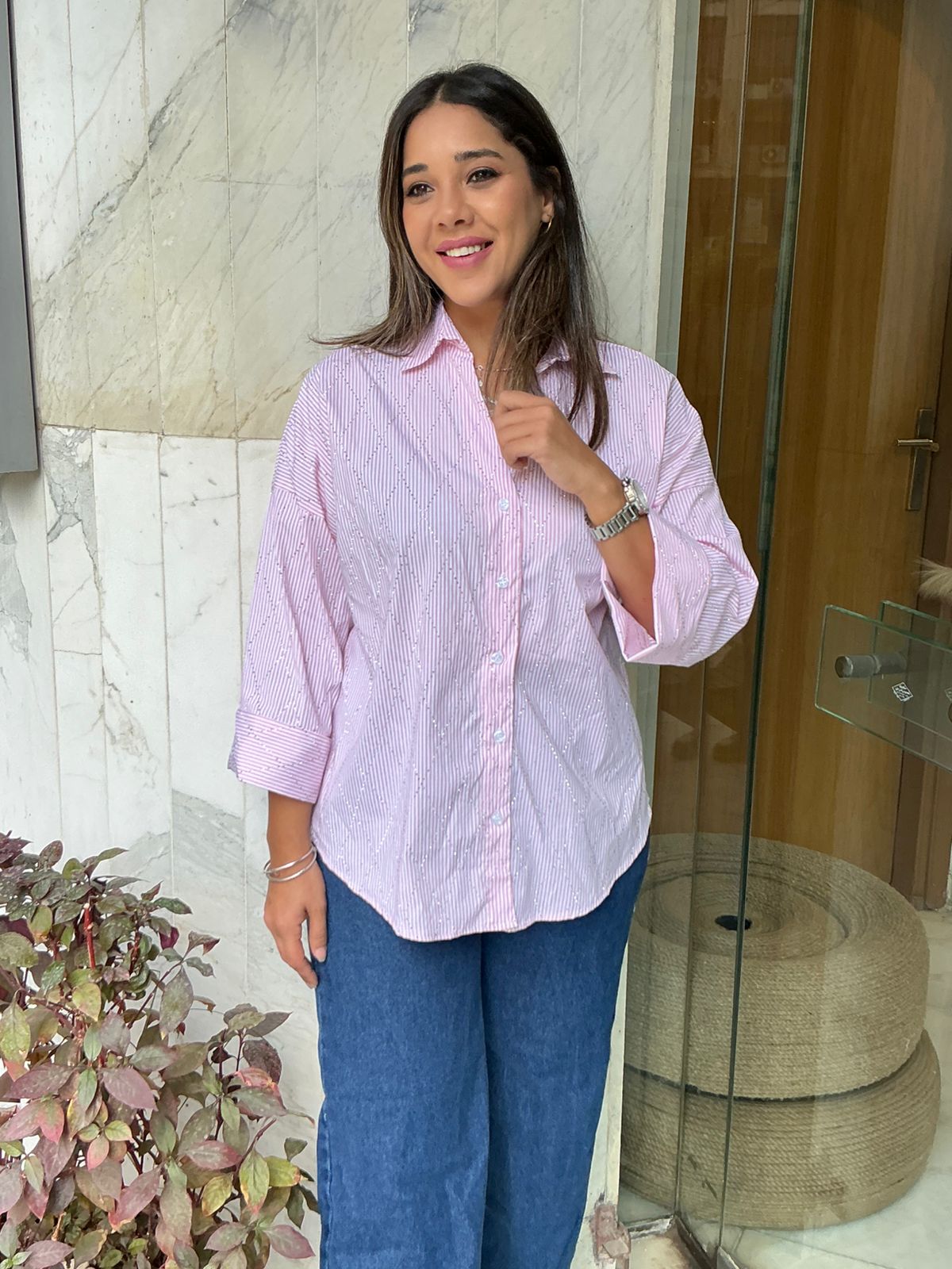 Striped shirt with stras - Image 3