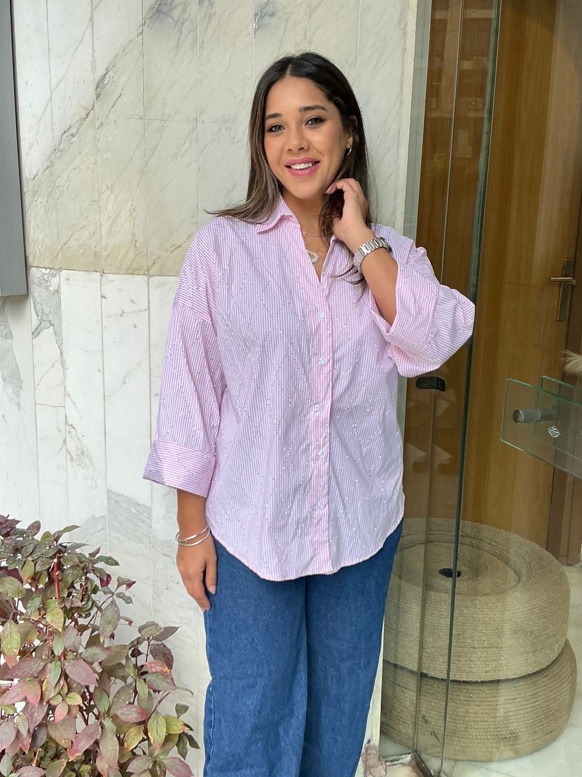 Striped shirt with stras - Image 4